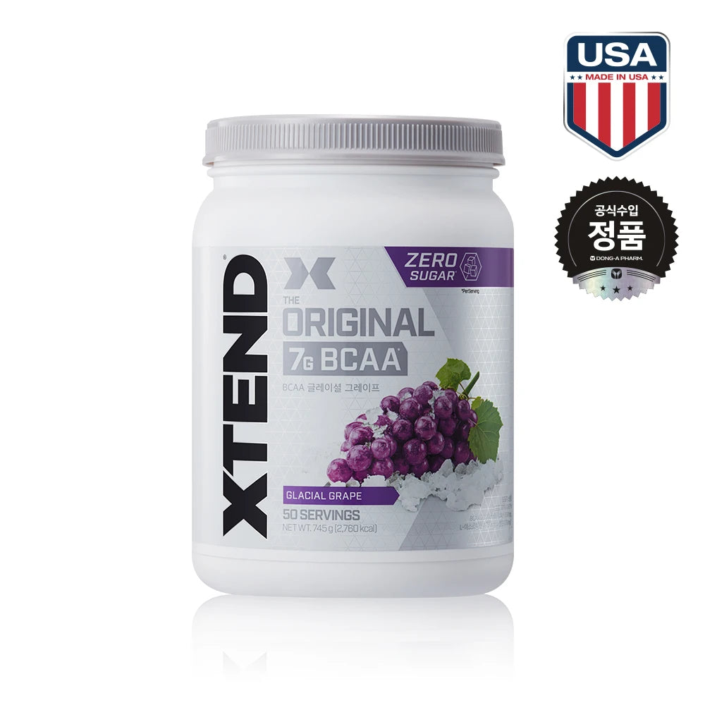 [Dong-A Pharmaceutical] Xtend Original Zero Sugar High Content BCAA 7,000mg Grape Flavor, Mango Flavor, Orange Flavor 50 Servings,  Choose 1