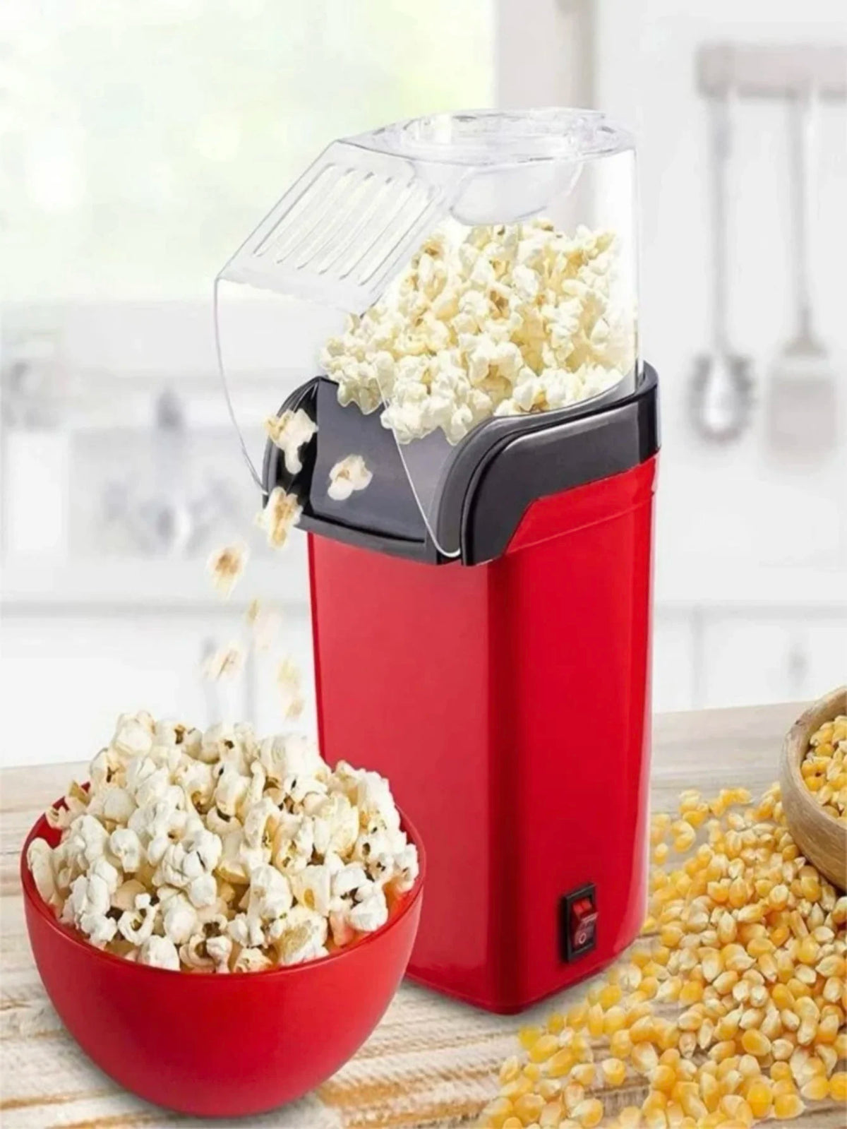 Pipoqueira elétrica de 1200w, máquina de pipoca sem necessidade de óleo para casa, família, crianças  Popcorn Maker Máquina Pipo