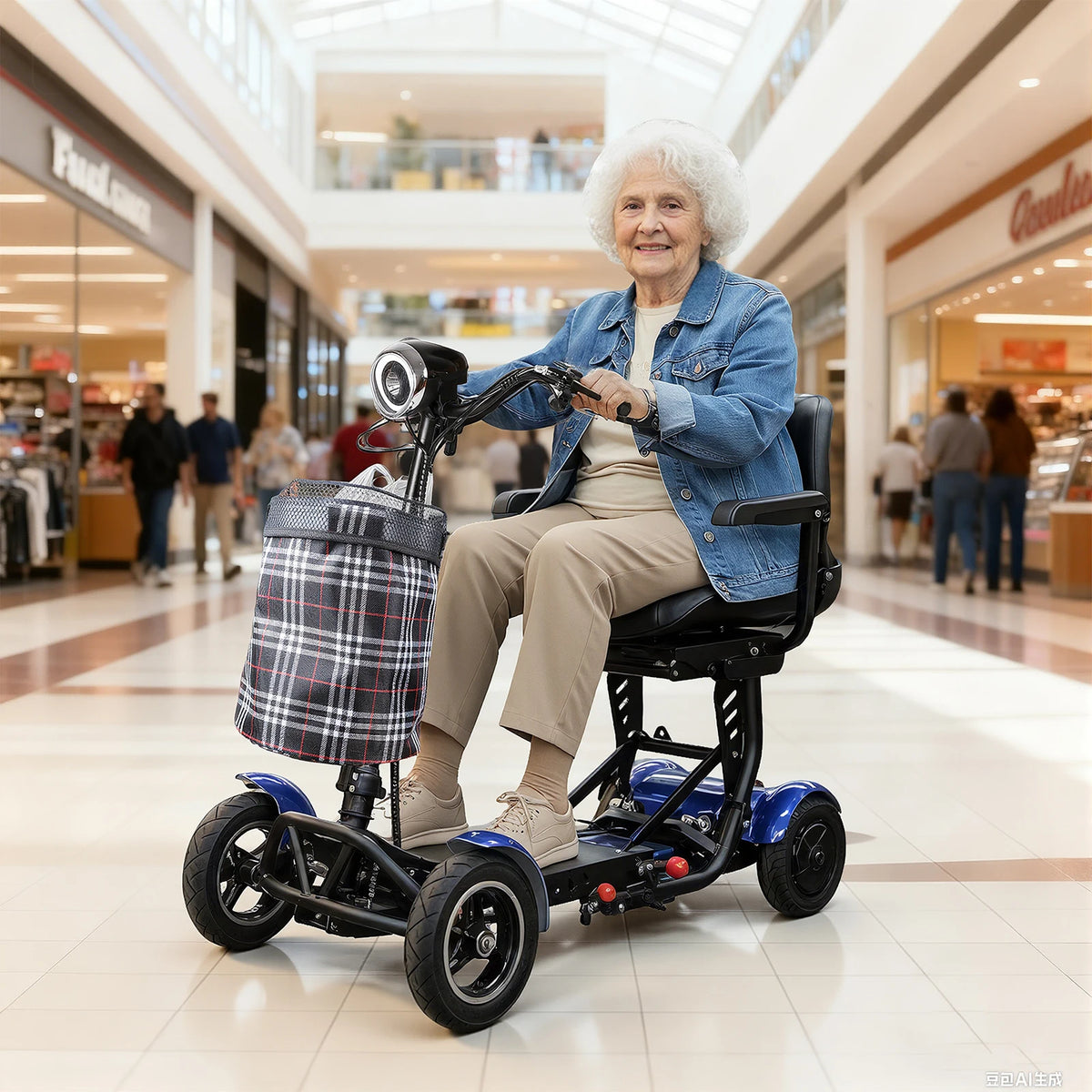 Scooter Electrique a Quatre Roues De La Vitesse Maximum 18 km/h De Soutien 120kg Du Scooter 36v 18Ah De Double Moteur De 250w