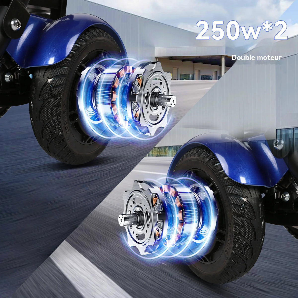 Scooter Electrique a Quatre Roues De La Vitesse Maximum 18 km/h De Soutien 120kg Du Scooter 36v 18Ah De Double Moteur De 250w