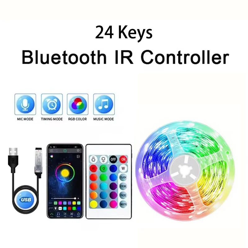 USB LED Strip Lights RGB 5050 1-40m