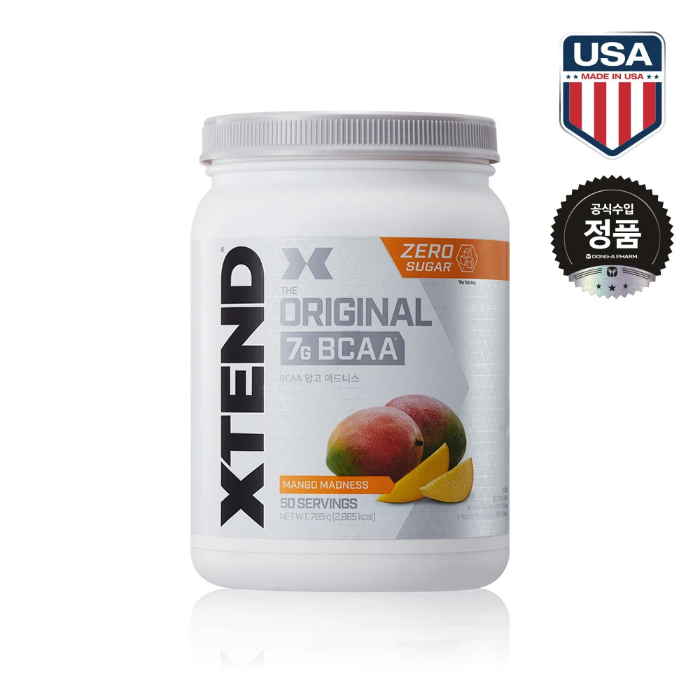 [Dong-A Pharmaceutical] Xtend Original Zero Sugar High Content BCAA 7,000mg Grape Flavor, Mango Flavor, Orange Flavor 50 Servings,  Choose 1