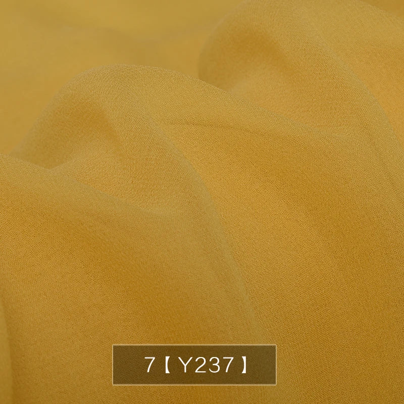 Yellow Orange Gold Dye Pure 100% Chiffon Silk Georgette Fabric Silk Chartreuse Plain Silk Women Dress Material Thin Good Drapes