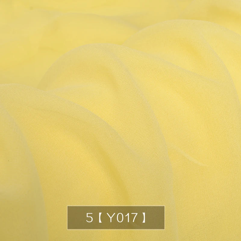 Yellow Orange Gold Dye Pure 100% Chiffon Silk Georgette Fabric Silk Chartreuse Plain Silk Women Dress Material Thin Good Drapes