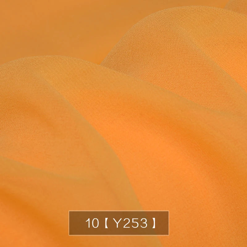 Yellow Orange Gold Dye Pure 100% Chiffon Silk Georgette Fabric Silk Chartreuse Plain Silk Women Dress Material Thin Good Drapes
