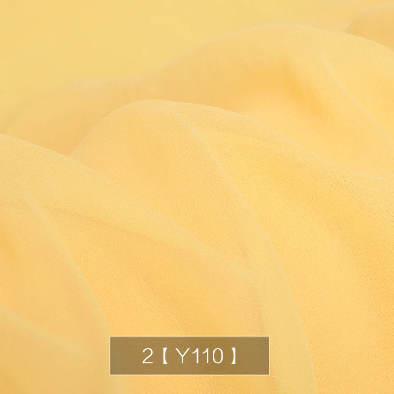 Yellow Orange Gold Dye Pure 100% Chiffon Silk Georgette Fabric Silk Chartreuse Plain Silk Women Dress Material Thin Good Drapes