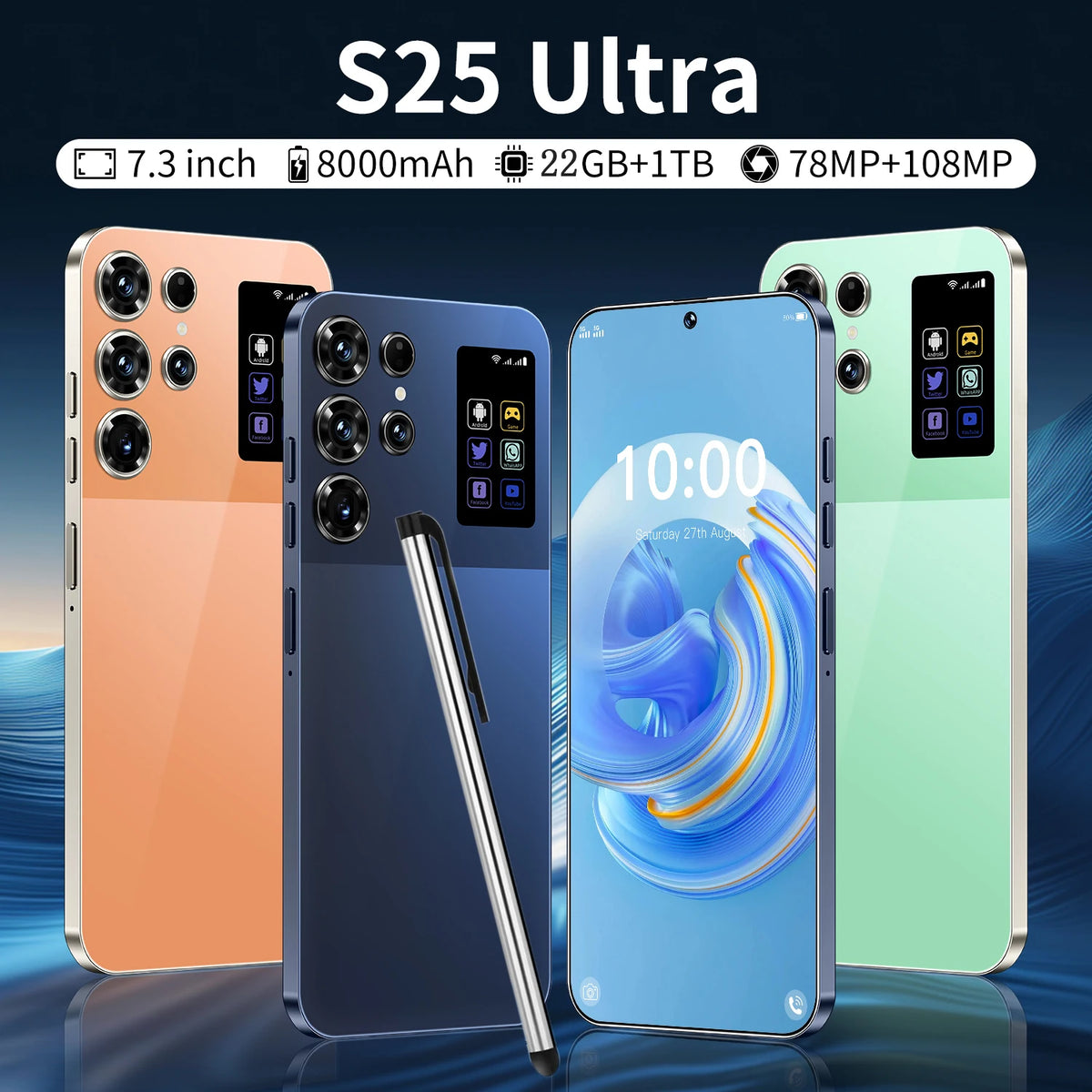 Real High Quality S25 Ultra 22+1TB Smart Phone Android 15 5G Dual SIM S25 Ultra Hot Selling New S25 Ultra Mobile Phones