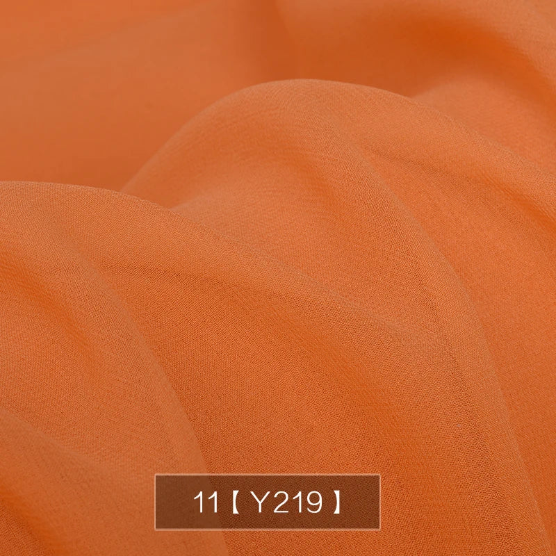 Yellow Orange Gold Dye Pure 100% Chiffon Silk Georgette Fabric Silk Chartreuse Plain Silk Women Dress Material Thin Good Drapes