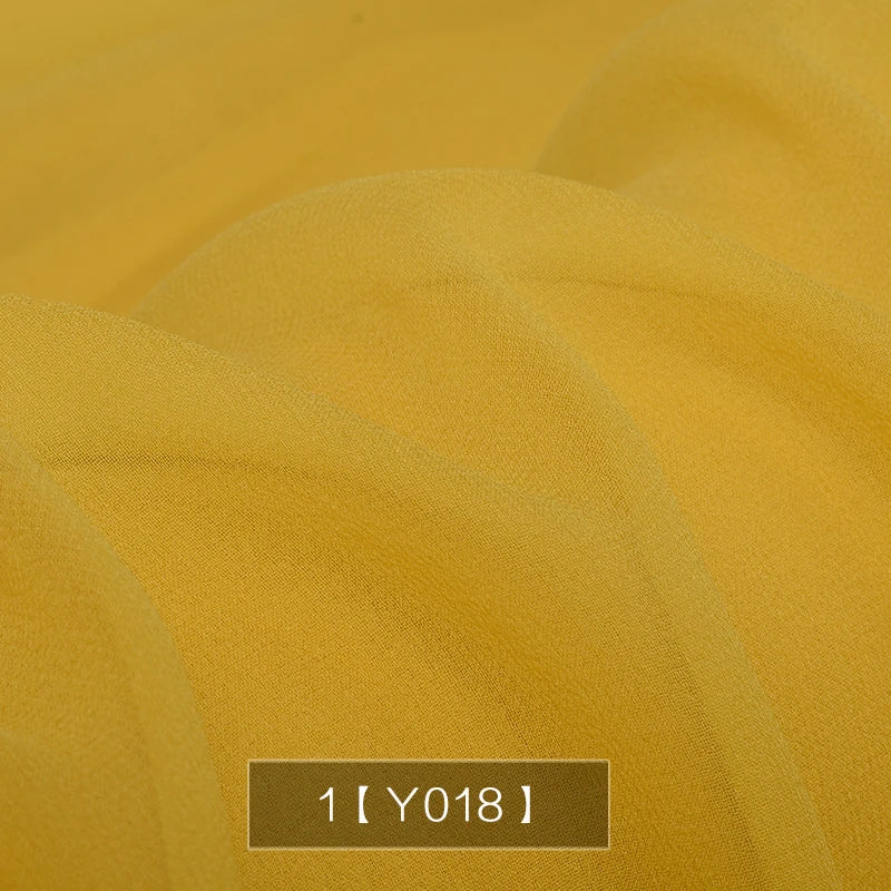 Yellow Orange Gold Dye Pure 100% Chiffon Silk Georgette Fabric Silk Chartreuse Plain Silk Women Dress Material Thin Good Drapes