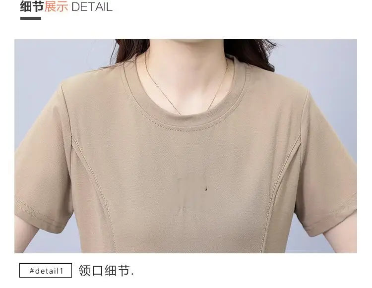 Tracksuit Women's Sports Suit Casual Casual Summer New Age Reducing Trendy Large Size Slim Two-piece Trend Sportswear SETS