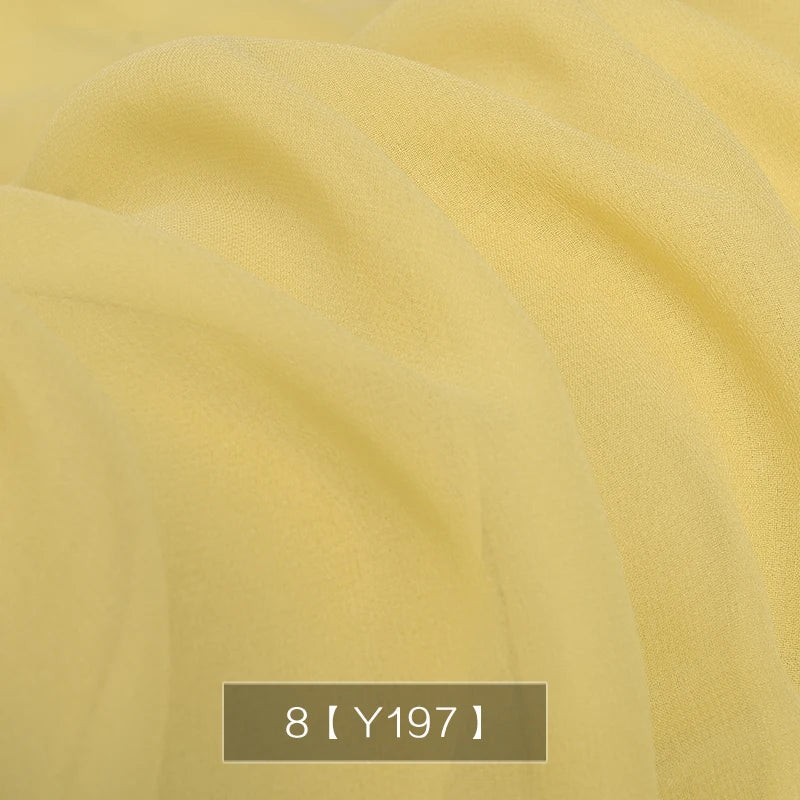Yellow Orange Gold Dye Pure 100% Chiffon Silk Georgette Fabric Silk Chartreuse Plain Silk Women Dress Material Thin Good Drapes