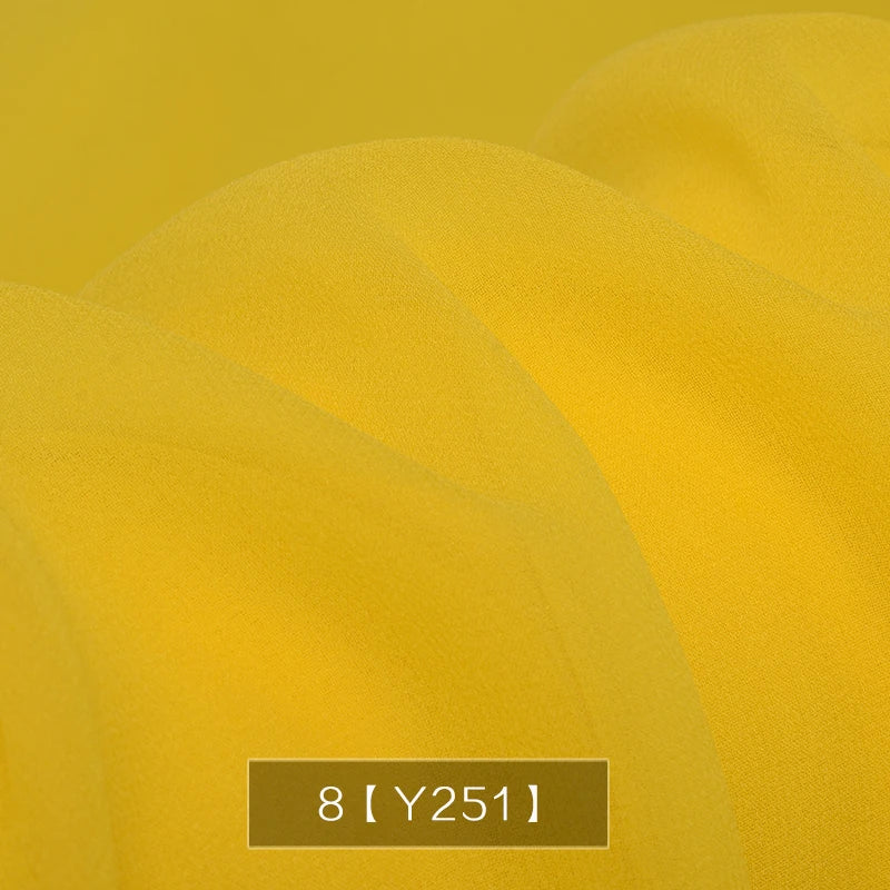 Yellow Orange Gold Dye Pure 100% Chiffon Silk Georgette Fabric Silk Chartreuse Plain Silk Women Dress Material Thin Good Drapes
