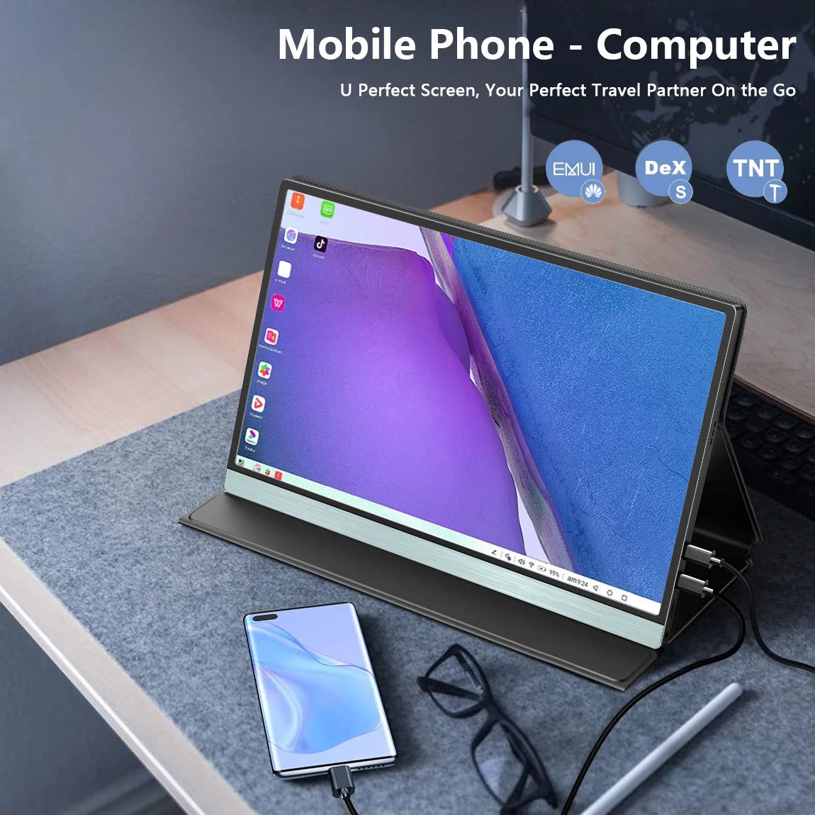 13.3 Inch Portable Touch Monitor 1080P 1200:1 100% of SRGB Color Gamut Touch Screen Portable Gaming Monitor for Laptop Ps5