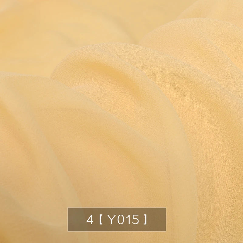 Yellow Orange Gold Dye Pure 100% Chiffon Silk Georgette Fabric Silk Chartreuse Plain Silk Women Dress Material Thin Good Drapes