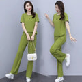 Tracksuit Women's Sports Suit Casual Casual Summer New Age Reducing Trendy Large Size Slim Two-piece Trend Sportswear SETS