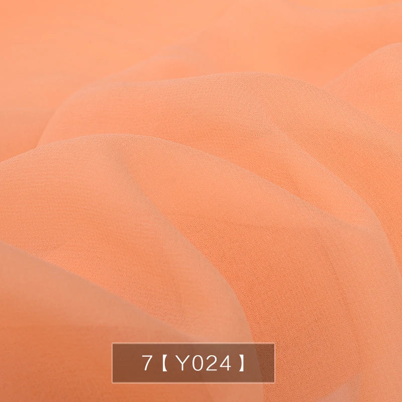 Yellow Orange Gold Dye Pure 100% Chiffon Silk Georgette Fabric Silk Chartreuse Plain Silk Women Dress Material Thin Good Drapes