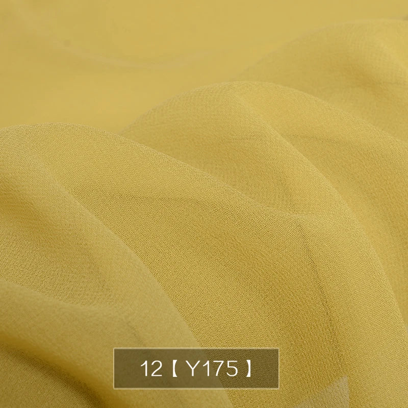 Yellow Orange Gold Dye Pure 100% Chiffon Silk Georgette Fabric Silk Chartreuse Plain Silk Women Dress Material Thin Good Drapes