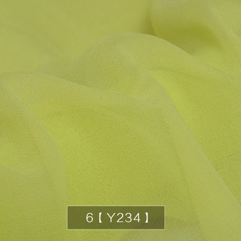 Yellow Orange Gold Dye Pure 100% Chiffon Silk Georgette Fabric Silk Chartreuse Plain Silk Women Dress Material Thin Good Drapes