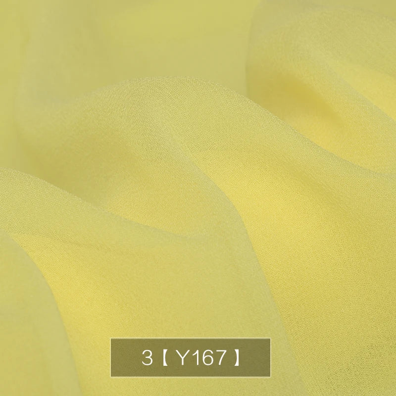 Yellow Orange Gold Dye Pure 100% Chiffon Silk Georgette Fabric Silk Chartreuse Plain Silk Women Dress Material Thin Good Drapes