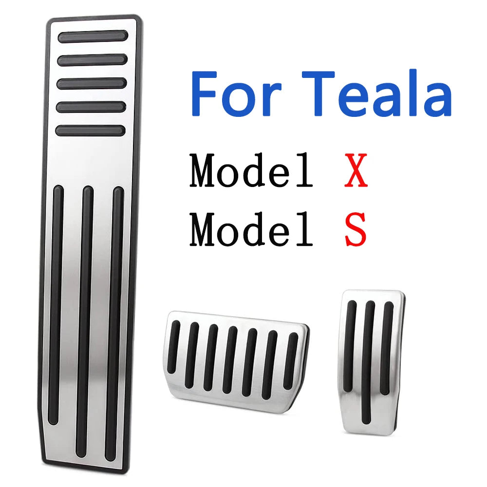 For Tesla Model X Model S Accessories Aluminum alloy Foot Pedal Accelerator Gas Fuel Brake Pedal Rest Pedal Cover Car Styling