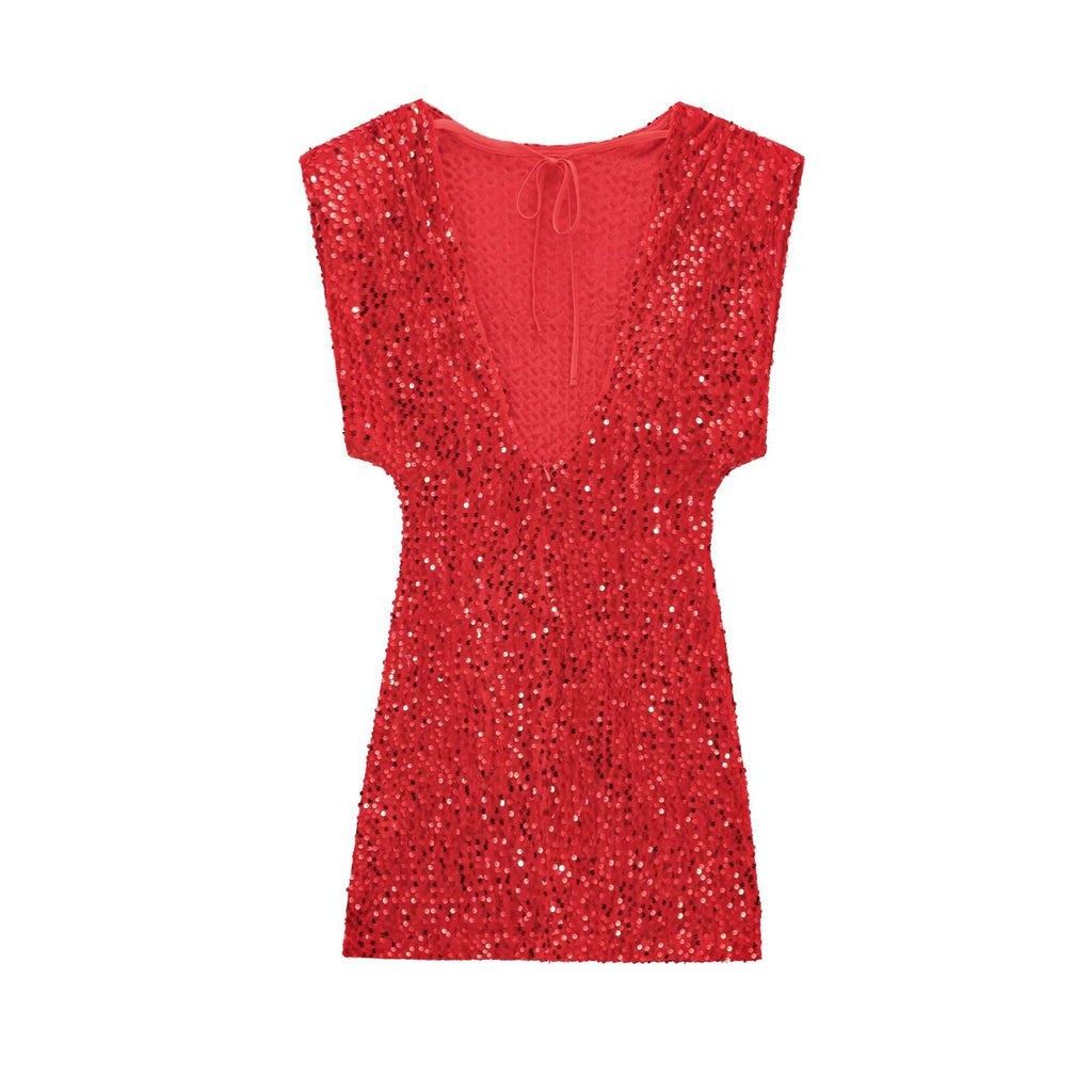 Cross-Border European and American Style Sequin Velvet Dress 9565976 Fairy Spirit