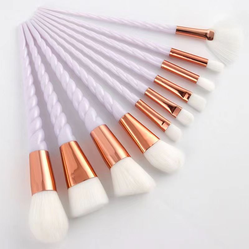 10 Pcs Threaded Makeup Brush Unicorn Makeup Brush suit Multifunctional Full Set Beauty Brush Makeup Tools