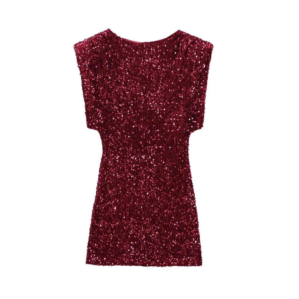 Cross-Border European and American Style Sequin Velvet Dress 9565976 Fairy Spirit