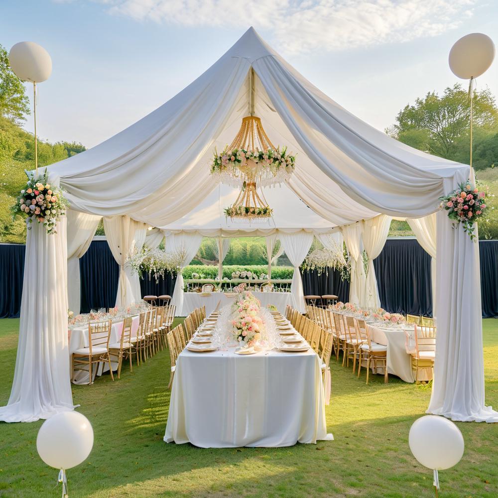 Wedding gauze curtain white gauze cross-border outdoor gauze curtain scene background decoration party wedding gauze wedding arch