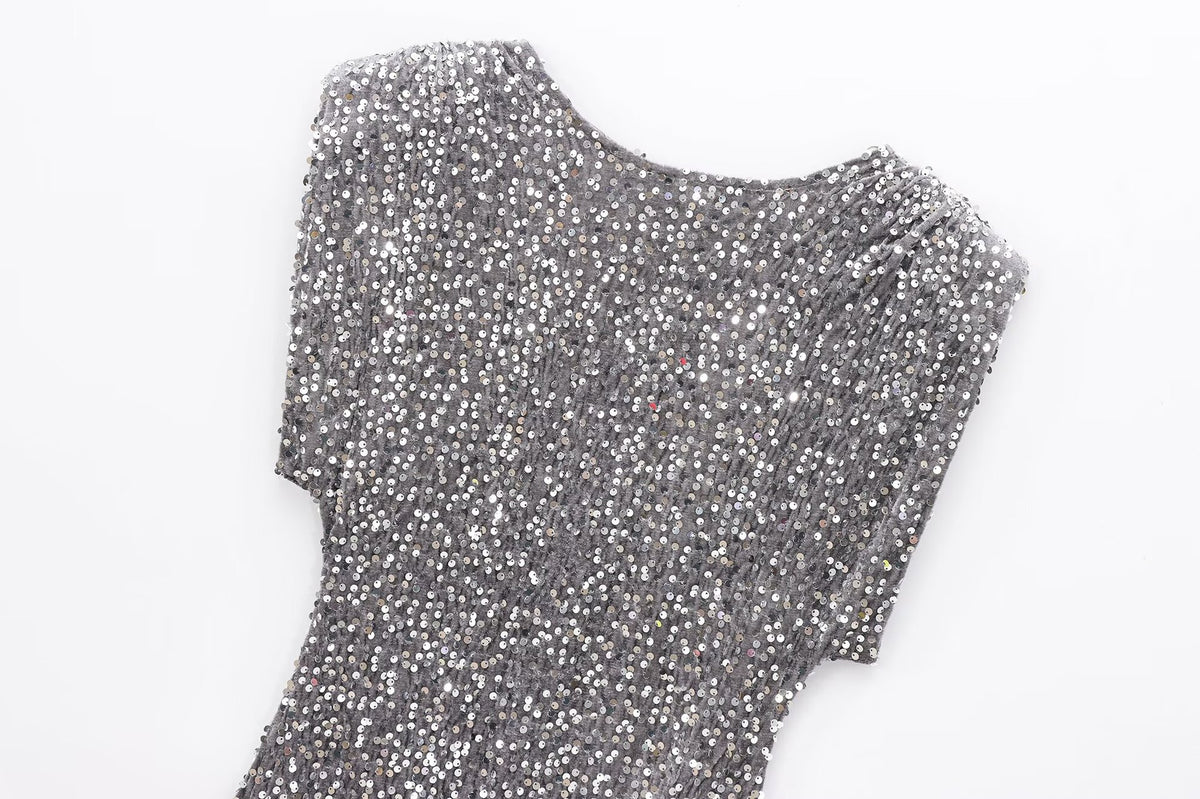 Cross-Border European and American Style Sequin Velvet Dress 9565976 Fairy Spirit