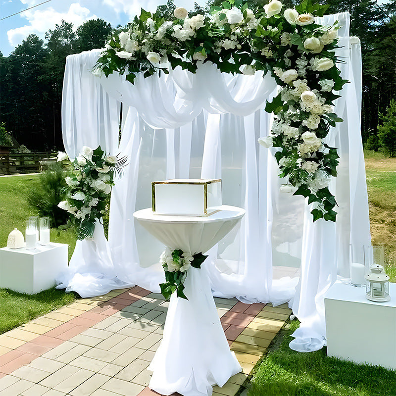 Wedding gauze curtain white gauze cross-border outdoor gauze curtain scene background decoration party wedding gauze wedding arch