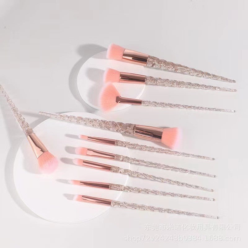 10 Pcs Threaded Makeup Brush Unicorn Makeup Brush suit Multifunctional Full Set Beauty Brush Makeup Tools