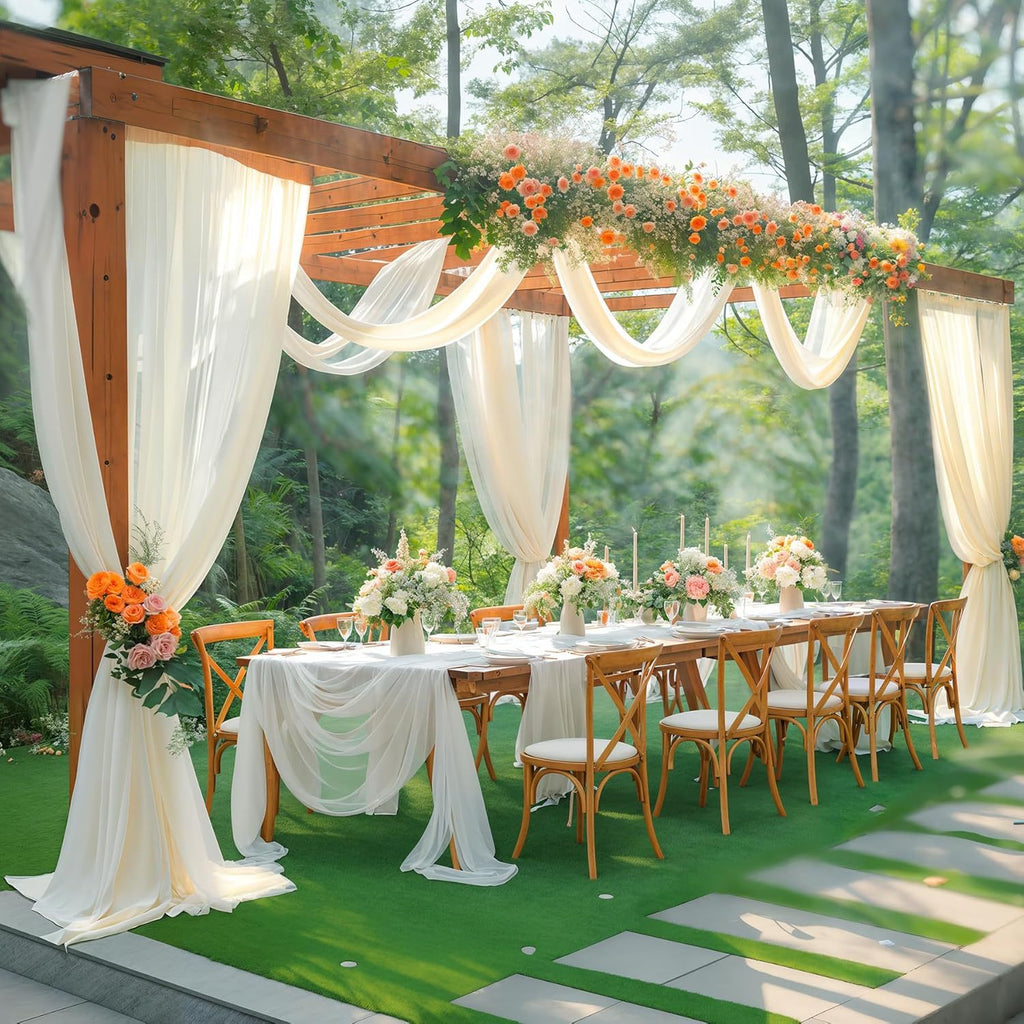 Wedding gauze curtain white gauze cross-border outdoor gauze curtain scene background decoration party wedding gauze wedding arch
