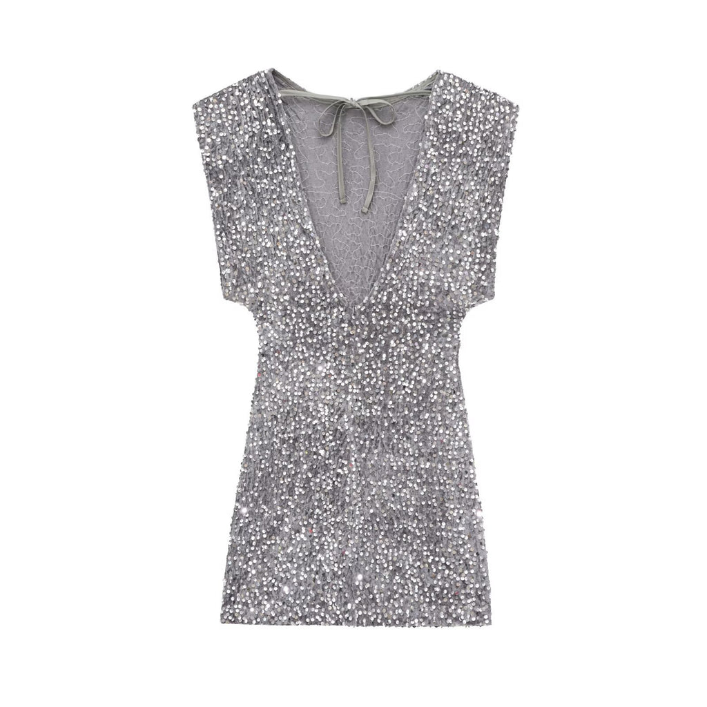 Cross-Border European and American Style Sequin Velvet Dress 9565976 Fairy Spirit