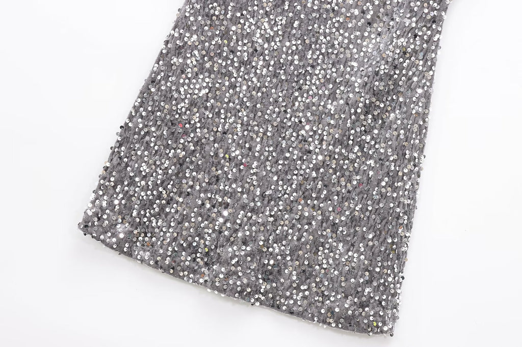 Cross-Border European and American Style Sequin Velvet Dress 9565976 Fairy Spirit