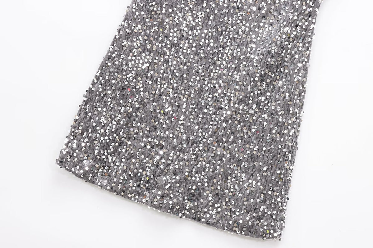 Cross-Border European and American Style Sequin Velvet Dress 9565976 Fairy Spirit
