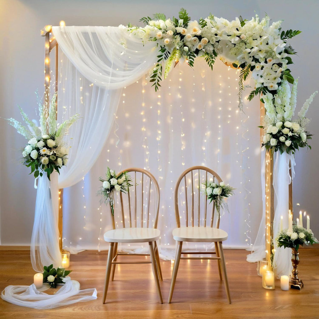 Wedding gauze curtain white gauze cross-border outdoor gauze curtain scene background decoration party wedding gauze wedding arch