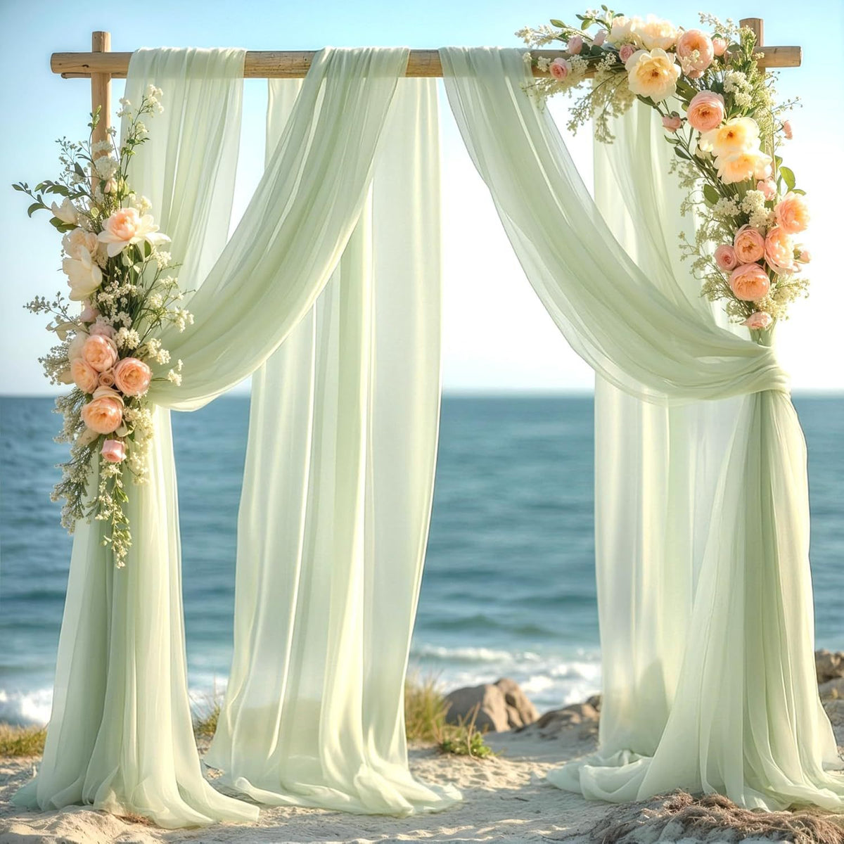 Wedding gauze curtain white gauze cross-border outdoor gauze curtain scene background decoration party wedding gauze wedding arch