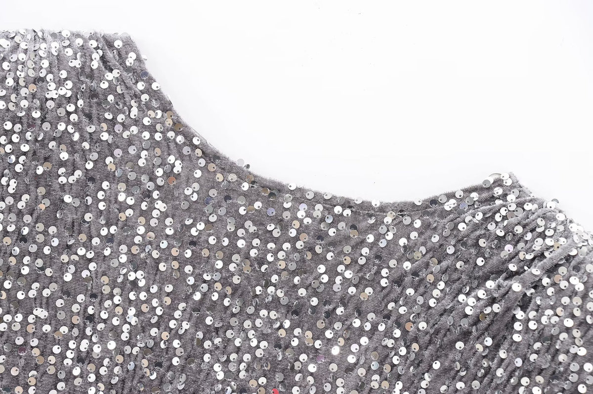 Cross-Border European and American Style Sequin Velvet Dress 9565976 Fairy Spirit