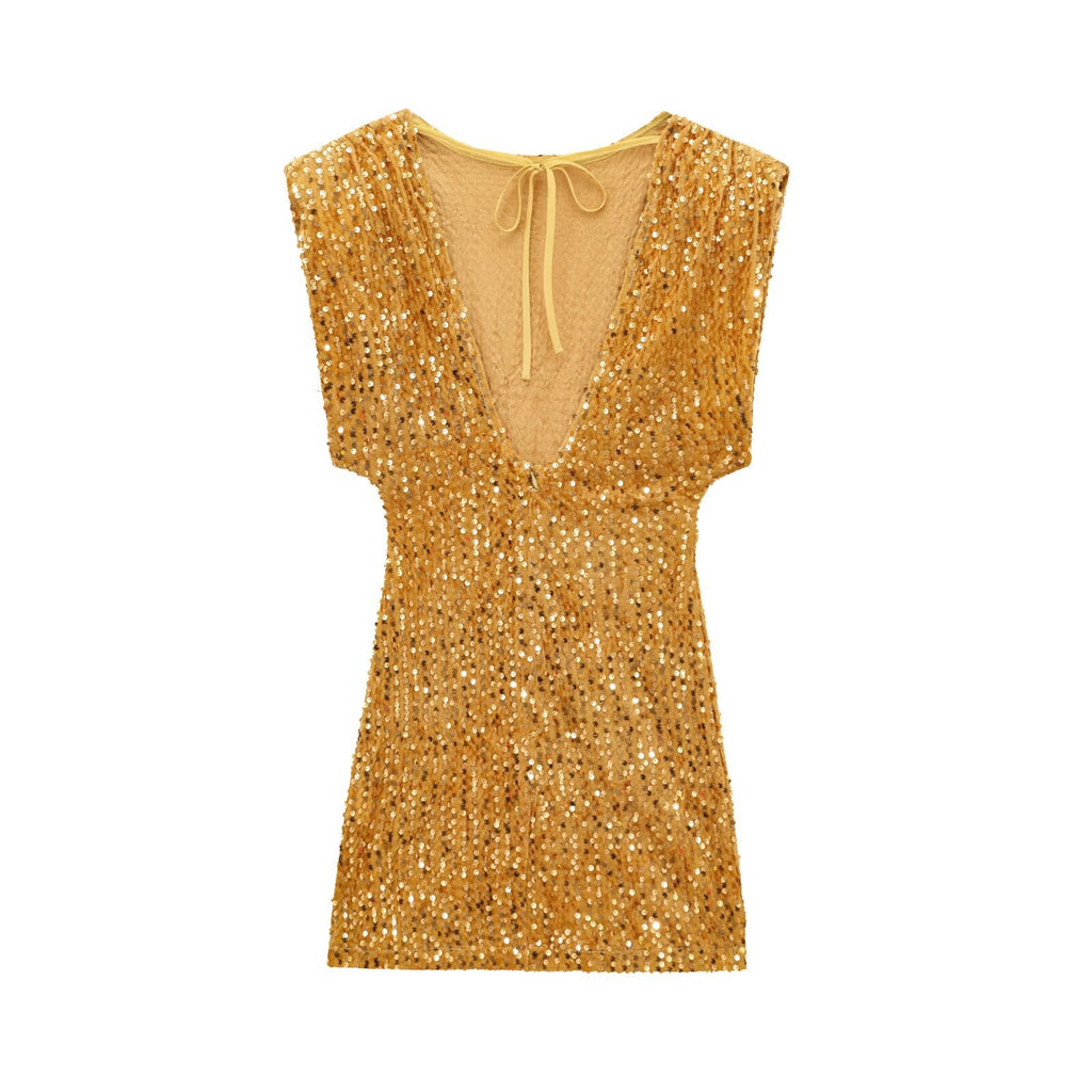 Cross-Border European and American Style Sequin Velvet Dress 9565976 Fairy Spirit