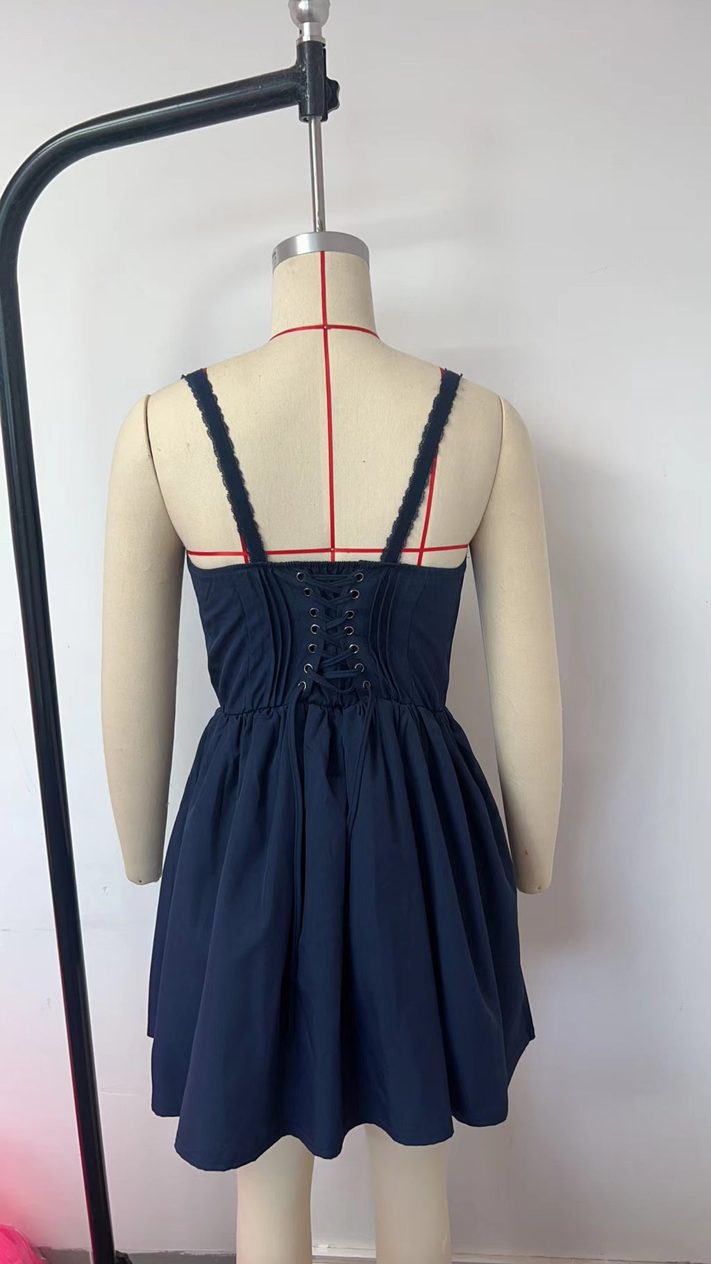 European and American sexy women's lace stitching suspender skirt tight waist backless small skirt pure desire style white dress women
