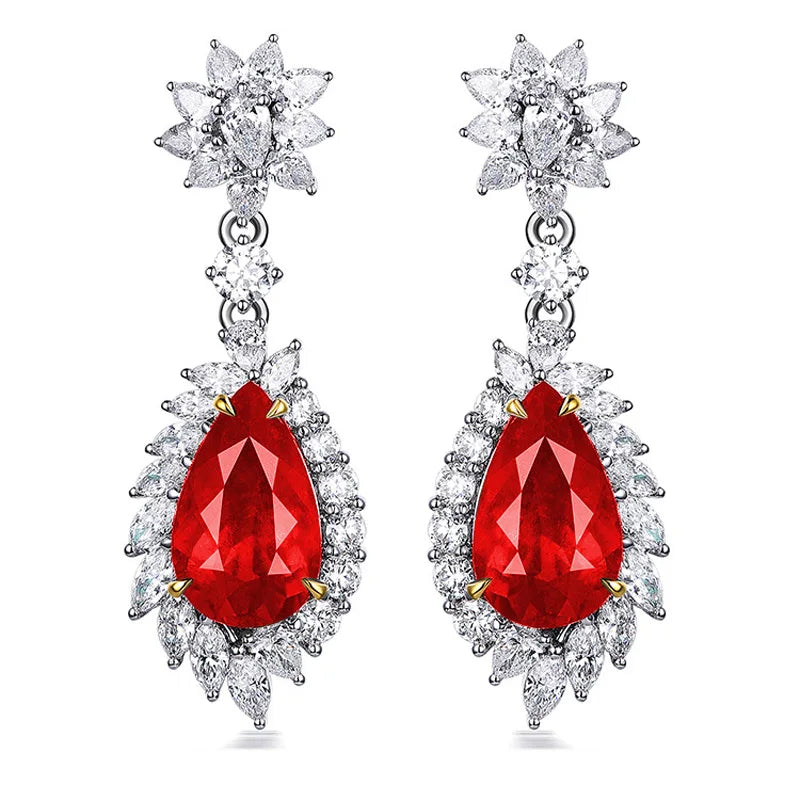 925 Silver Needle Personality Long Green Rhinestone Water Drop Dangle Earrings Women's Elegant Temperament Jewelry Accessories