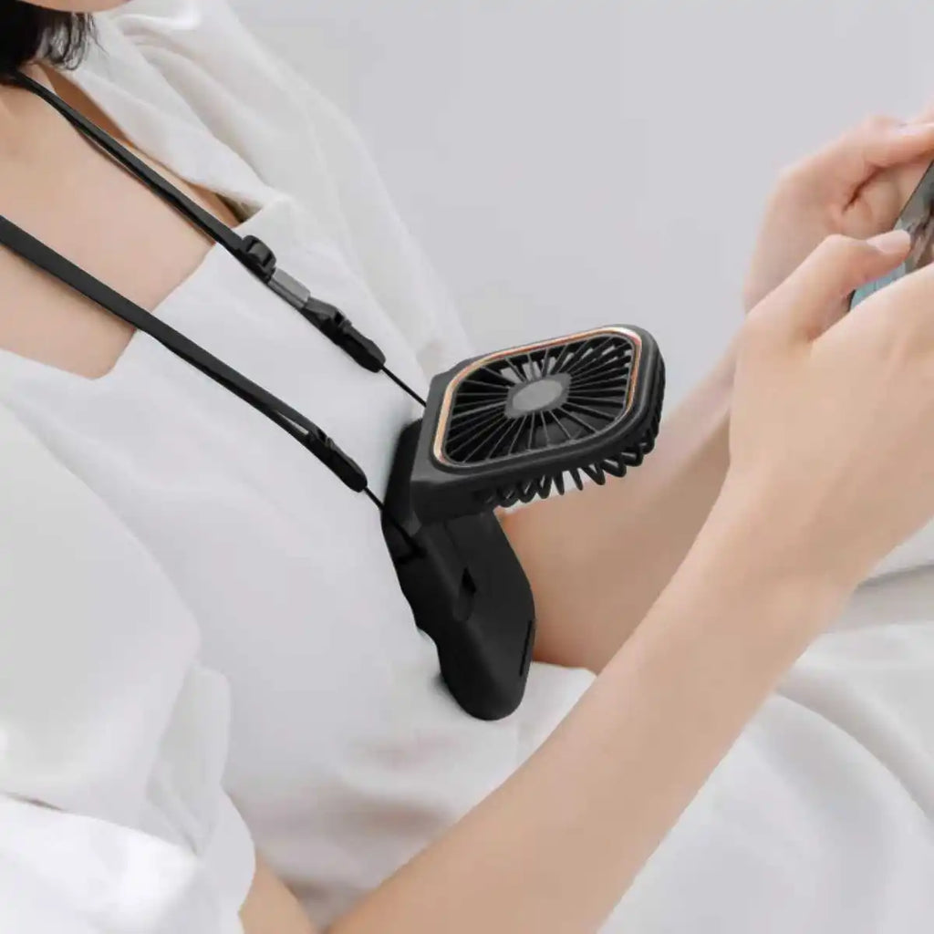 Portable Charging Handheld Fan, Neck Hanging Fan, with Phone Holder, Suitable for Office, Outdoor Camping and Picnicking.