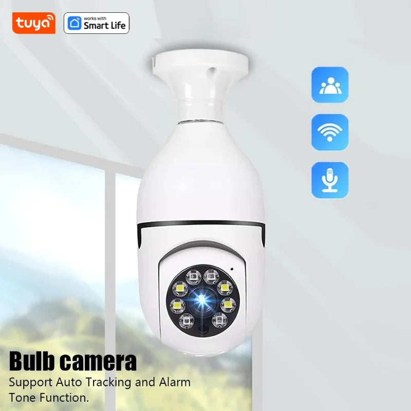 Tuya Smart E27 Security Camera 2.4G 3MP HD for Home,Baby/Elder/Pet Camera 100-240V