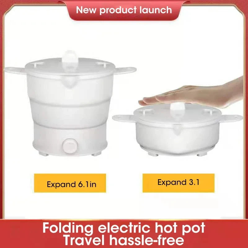 HOMEFISH Foldable Silicone Electric Pot Portable Multi-Purpose Hot Water Boiler for Travel 110/220V Kettle Ideal for Camping