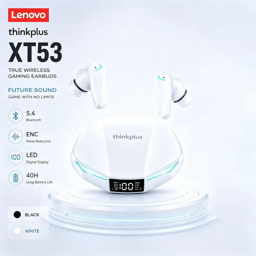 Lenovo XT53 Wireless Bluetooth 5.3 Earphones Gaming Low Latency Dual Mode Music Earbuds Sports In-Ear Headset With Mic New Gifts