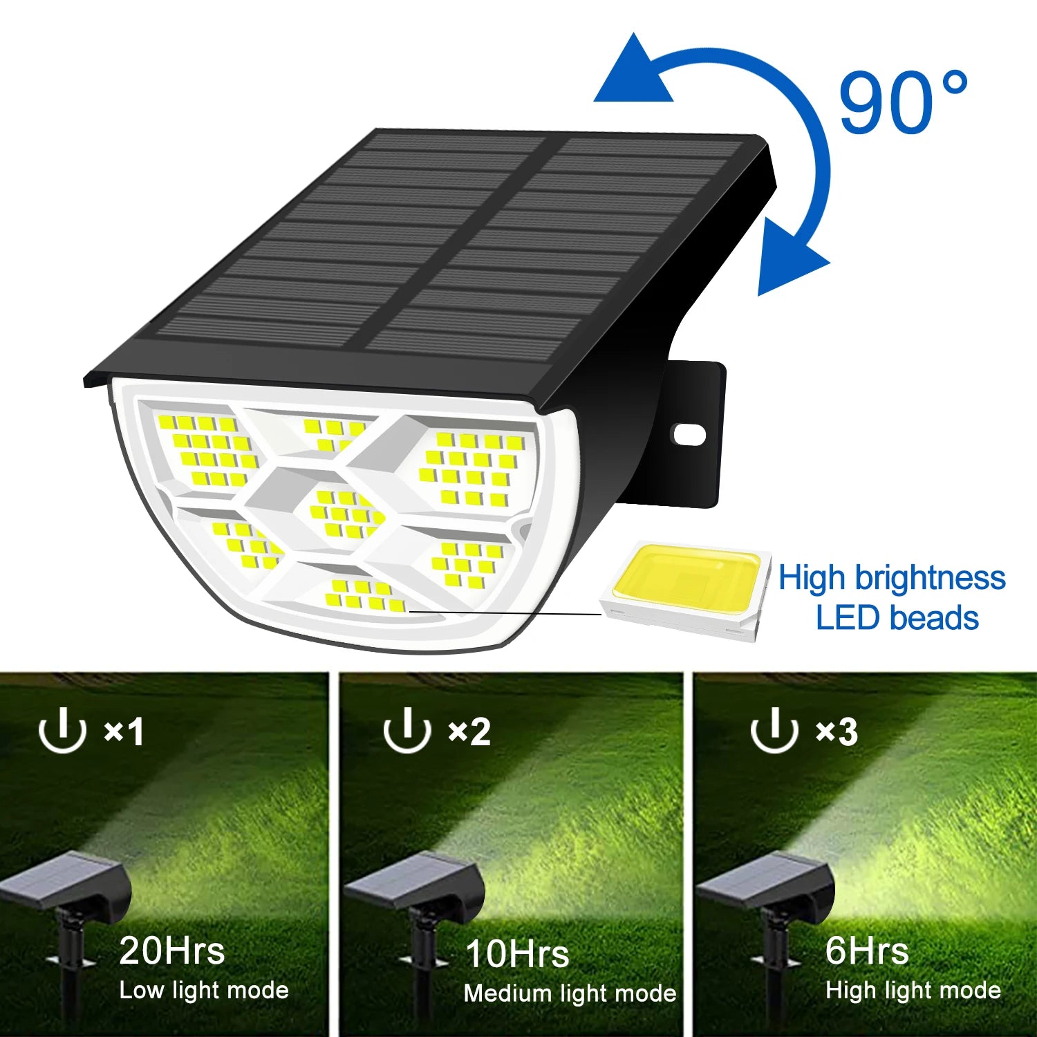 1/2/4PCS Solar Spot Light 68/72 LED Outdoor Garden Solar Landscape Spotlights