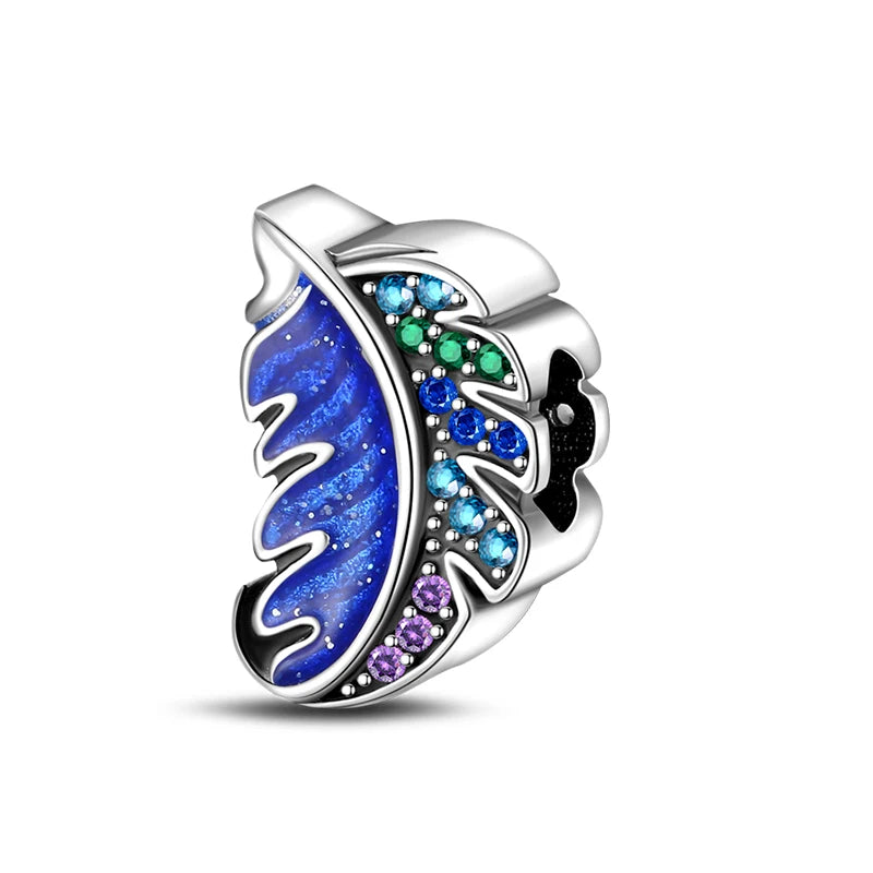 925 Silver Color Gem Butterfly Luminous Firefly Purple Charms Pendants Fit 3mm 925 Original Bracelets DIY Party Jewelry Gift