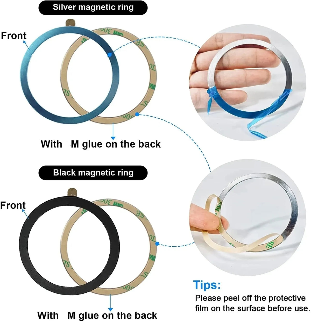 For Magsafe Magnetic Ring Universal Metal Sticker Support Wireless Charger Metal Plate Sheet for Magnet Car Mobile Phone Holder