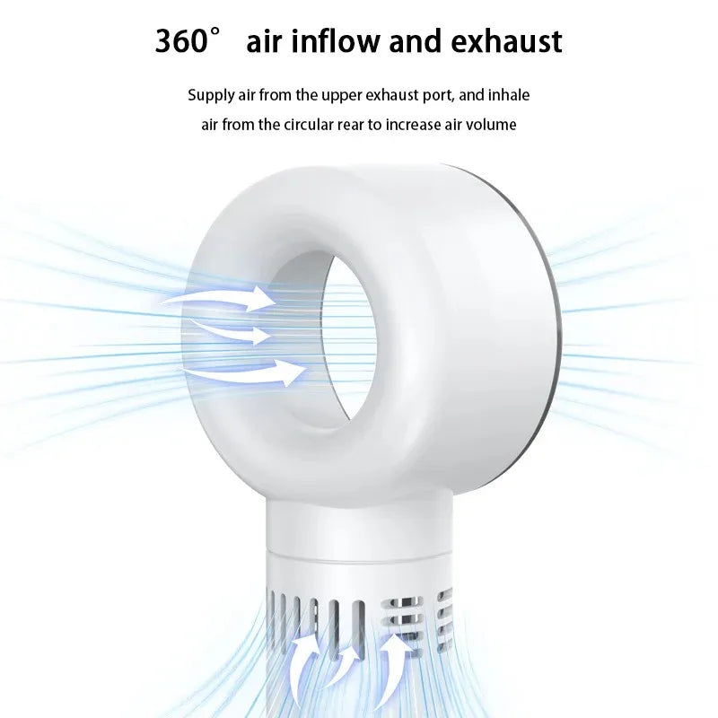 100 Level Bladeless Fan Intelligent Digital Display High-speed Bladeless Portable USB Charging High Wind Power Home 2026 New ﻿
