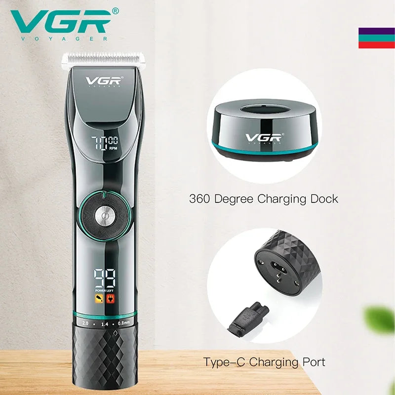 Professional 15 Motor Speed Barber Shop Hair Trimmer For Men Beard Trimmer Body Hair Clipper Electric Hair Cutting Machine Pro